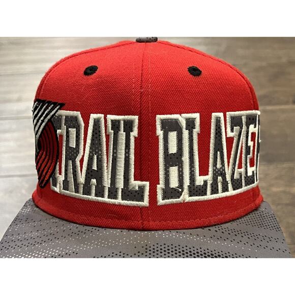 Adidas Mens Red Gray NBA Portland Trail Blazers SnapBack Hat Wool Baseball Cap - Picture 3 of 10